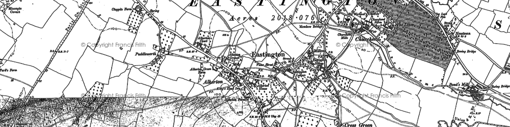 Old map of Eastington in 1881
