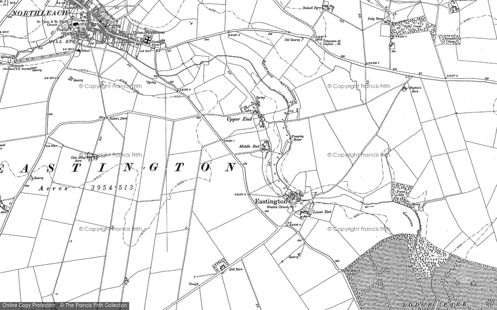 Old Map of Historic Map covering Broadfield Covert in 1882