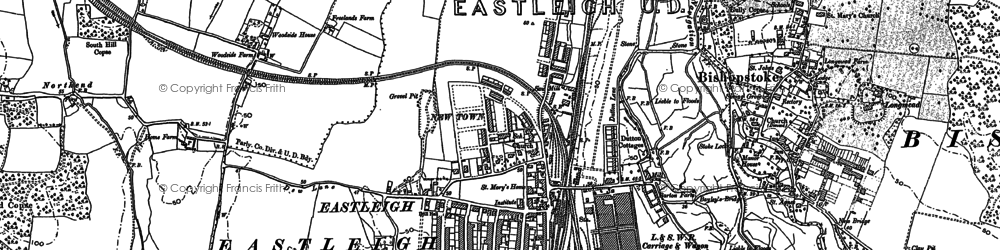Old map of Eastleigh in 1895