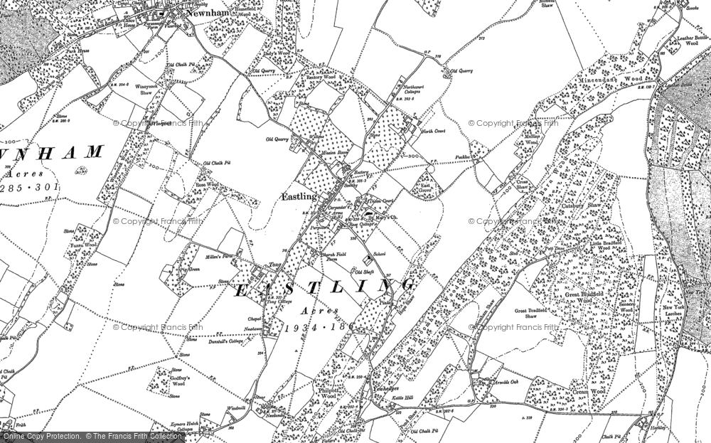 Old Map of Historic Map covering North Eastling in 1896
