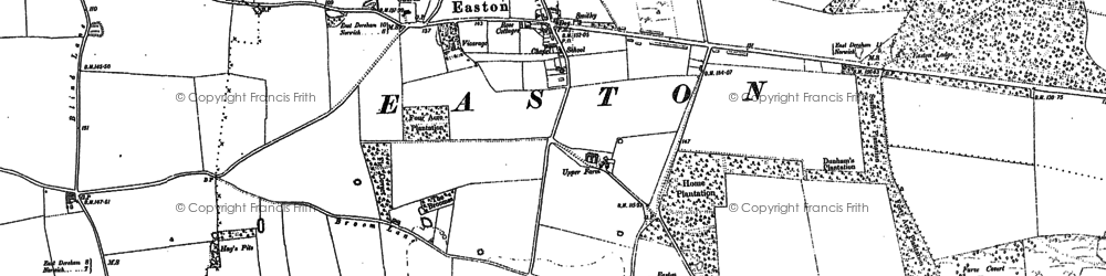 Old map of Easton in 1882