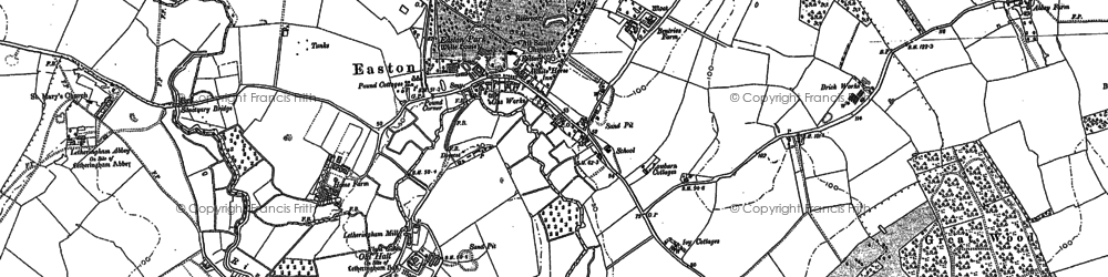 Old map of Easton in 1883