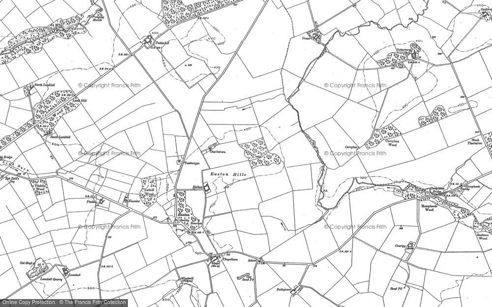Old Map of Historic Map covering Birchtimber Hill in 1899