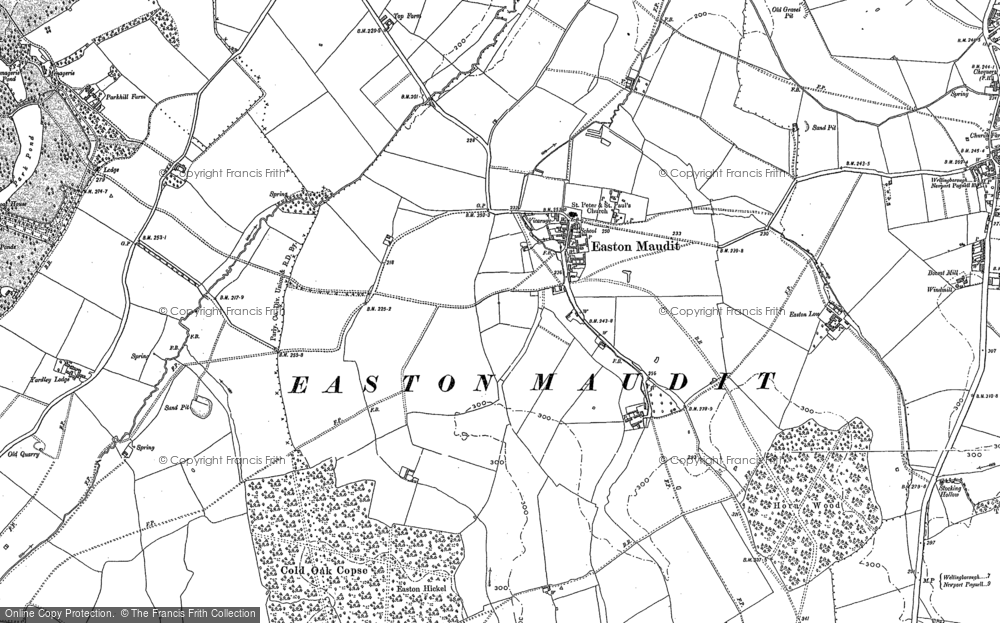 Old Map of Easton Maudit, 1899 in 1899