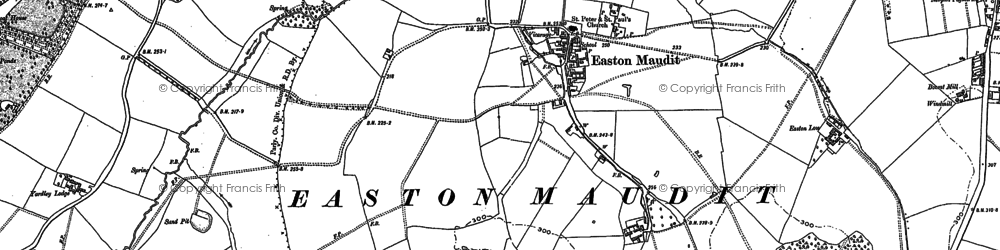 Old map of Easton Maudit in 1899
