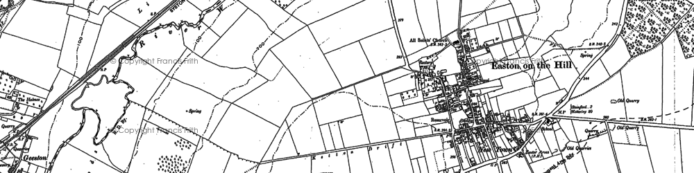 Old map of Easton on the Hill in 1899