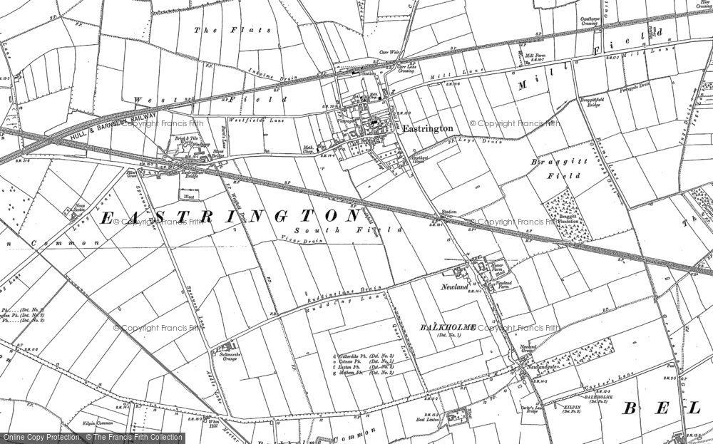 Old Map of Eastrington, 1888 - 1889 in 1888
