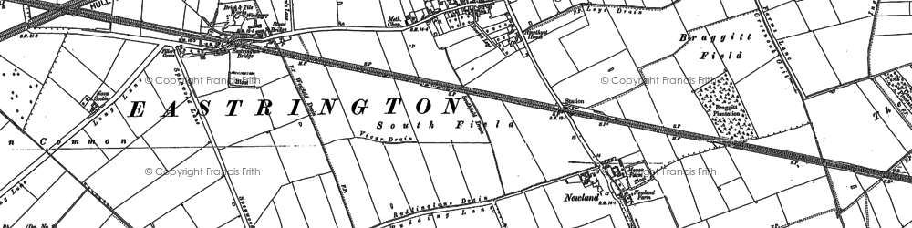 Old map of Eastrington in 1888