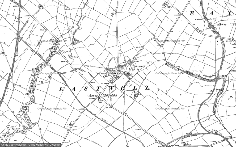 Old Map of Eastwell, 1884 - 1902 in 1884