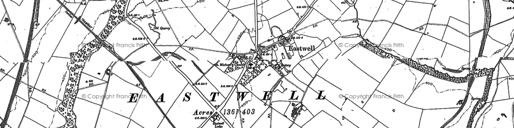Old map of Eastwell in 1884