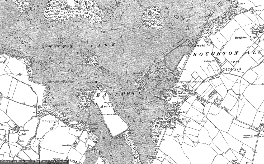 Old Map of Eastwell Park, 1896 in 1896