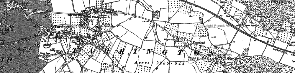 Old map of Eastwood in 1886