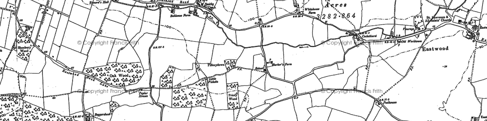 Old map of Eastwood in 1895