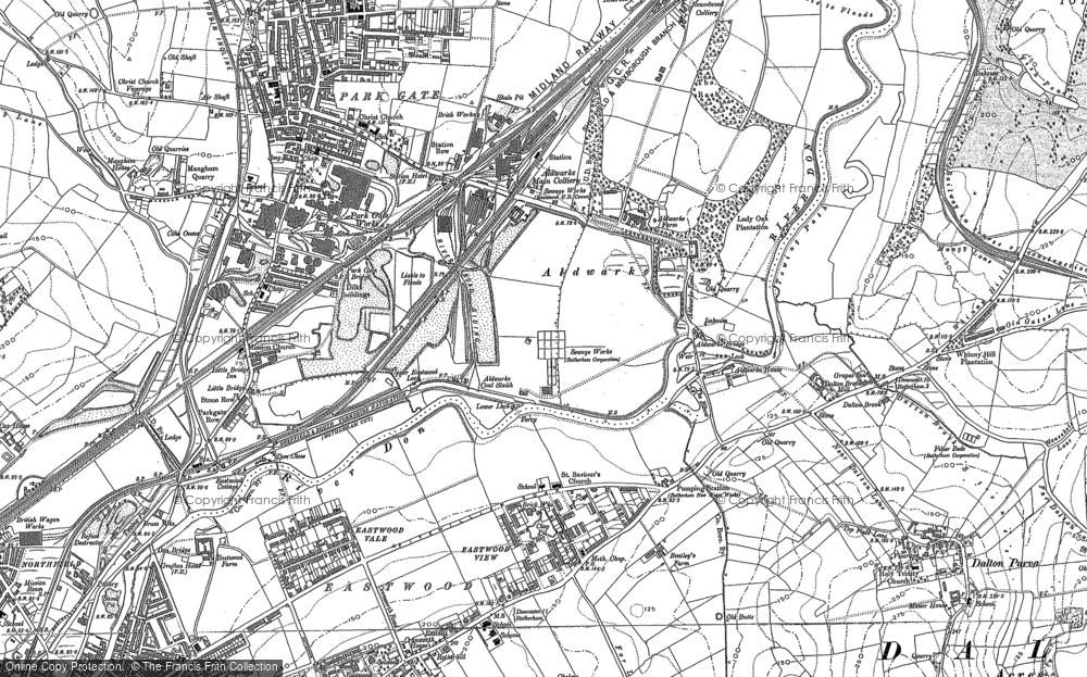 Old Map of Historic Map covering Herringthorpe in 1890