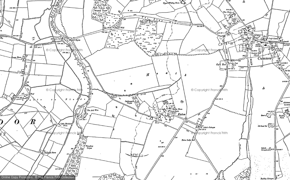 Old Map of Historic Map covering Bablock Hythe in 1895