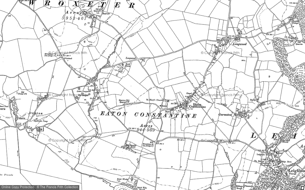 Old Map of Historic Map covering Baxters Ho in 1881