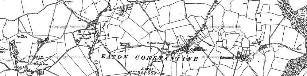 Old map of Baxters Ho in 1881