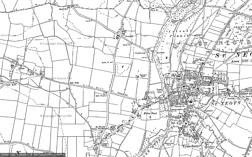 Old Map of Eaton Ford, 1900 in 1900