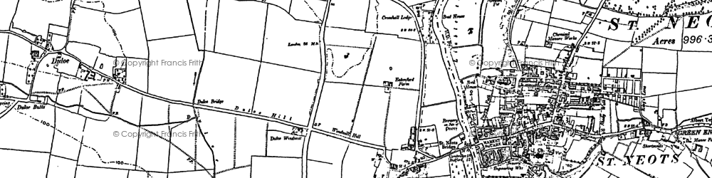 Old map of Eaton Ford in 1900