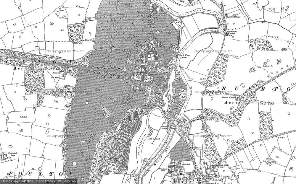 Old Map of Eaton Hall, 1908 - 1909 in 1908