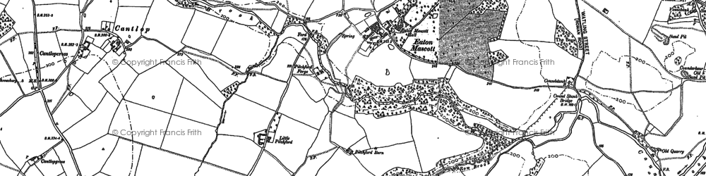 Old map of Eaton Mascott in 1881