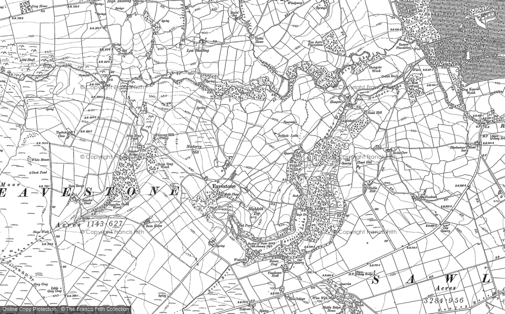 Old Map of Historic Map covering Wake Hill in 1907