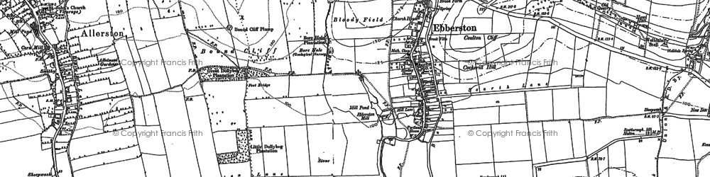 Old map of Ebberston in 1889