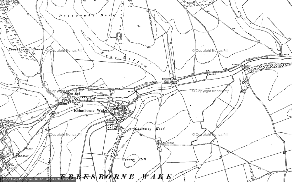 Old Map of Ebbesbourne Wake, 1900 in 1900
