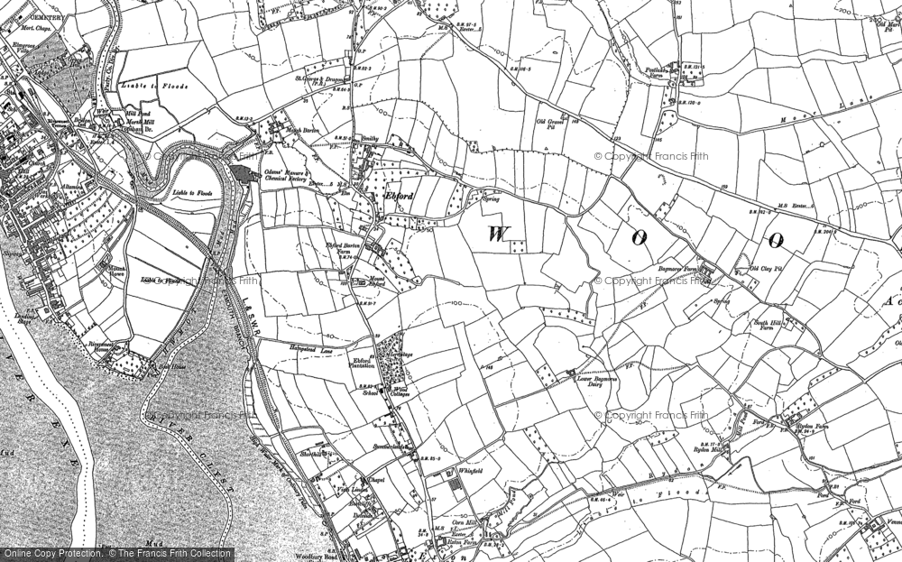 Old Map of Ebford, 1887 - 1888 in 1887