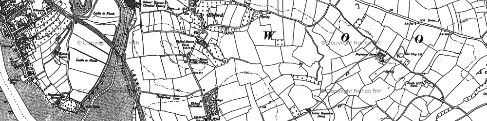 Old map of Ebford in 1887