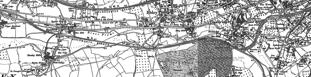 Old map of Ebley in 1882