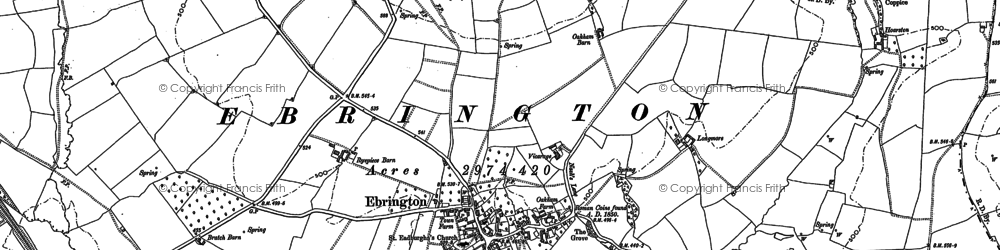 Old map of Ebrington in 1900