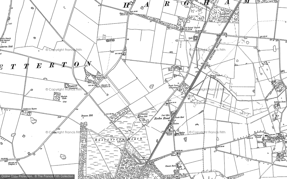 Old Map of Eccles Road, 1882 in 1882
