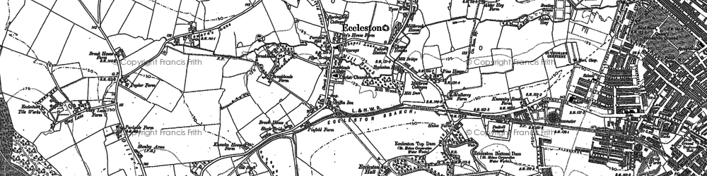 Old map of Eccleston in 1891