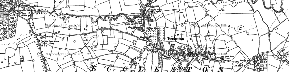 Old map of Shaw Green in 1893