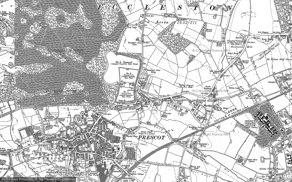 Old Map of Eccleston Park, 1891 in 1891