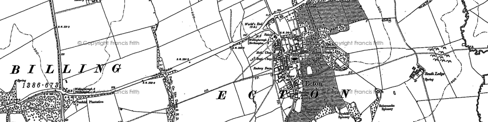 Old map of Ecton in 1884