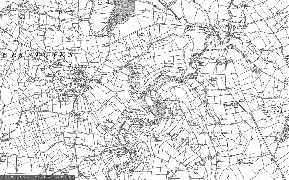 Old Map of Historic Map covering Back of Ecton in 1898