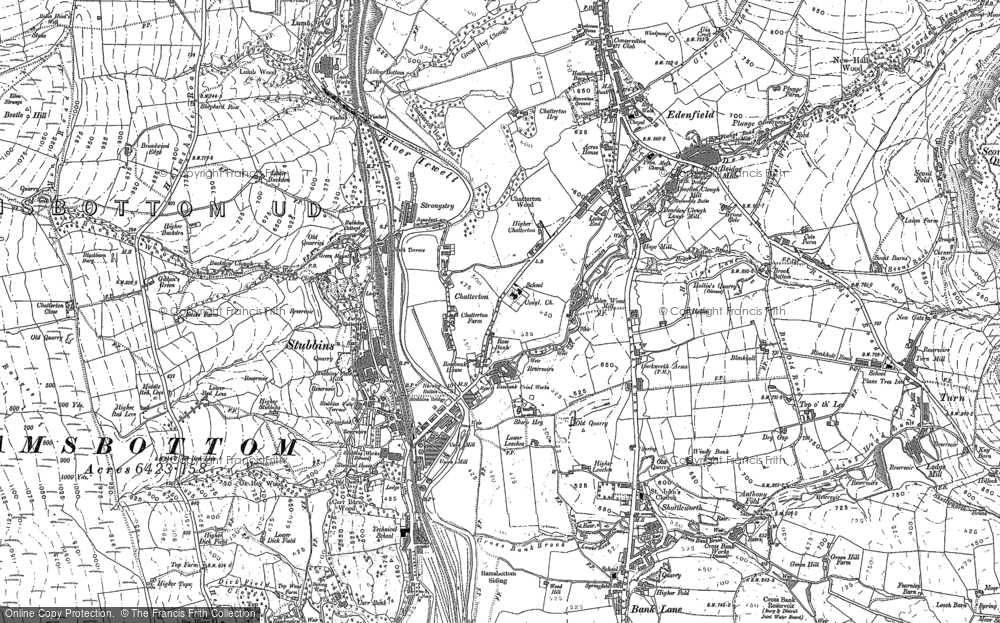 Old Map of Historic Map covering Turn in 1891