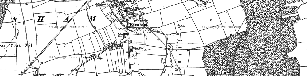 Old map of Edenham in 1886
