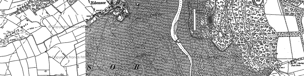 Old map of Chatsworth House in 1878