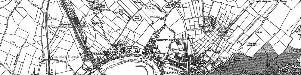 Old map of Belah in 1888
