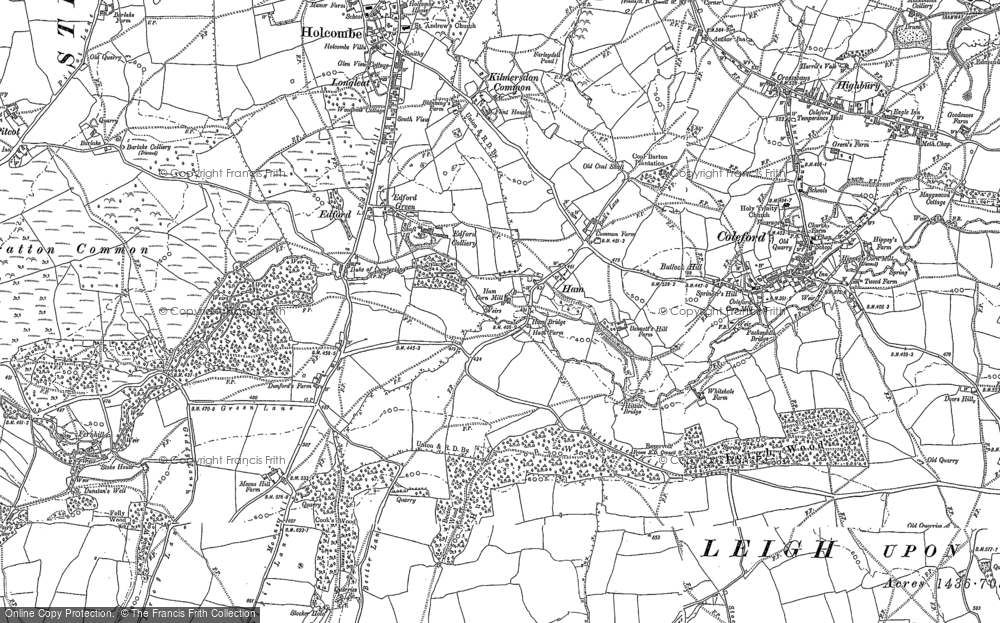 Old Map of Historic Map covering Ham in 1884