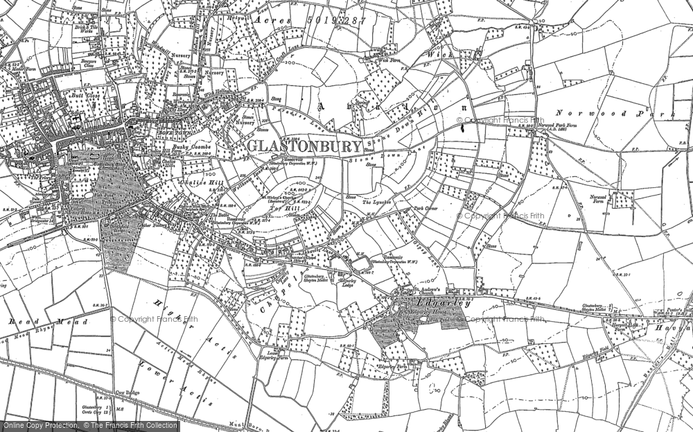 Old Map of Historic Map covering Havyatt in 1885
