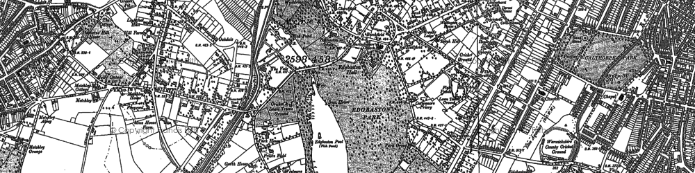 Old map of Edgbaston in 1888