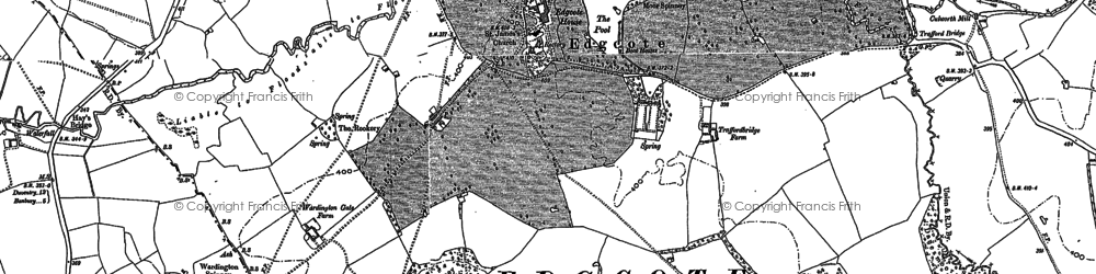 Old map of Edgcote in 1899