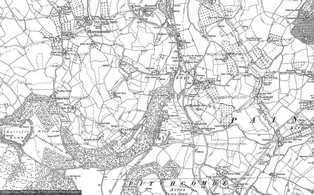 Old Map of Historic Map covering Stockend in 1882