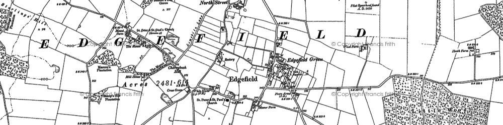 Old map of Edgefield in 1885