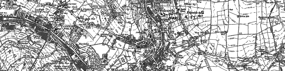 Old map of Edgeside in 1891