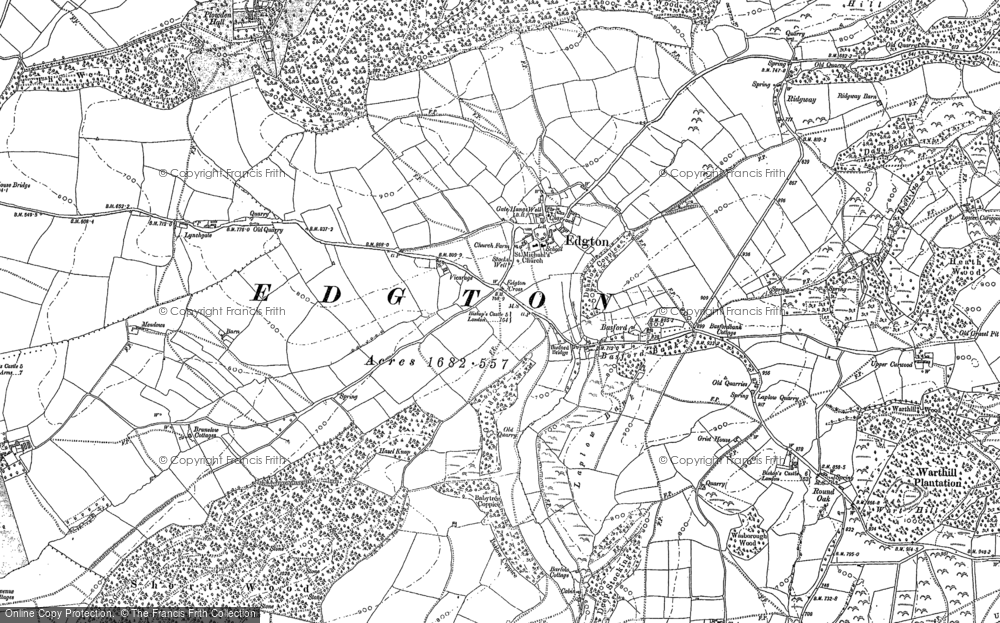 Old Map of Edgton, 1883 in 1883
